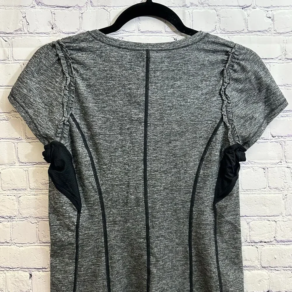 Lululemon Run Full Tilt Short Sleeve Shirt Heathered Black Women's 8 Athletic - Picture 5 of 8
